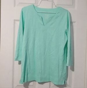 L.L. Bean Mint Green 3/4 Sleeve Tee